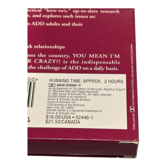 Vintage 1995 You Mean I'm Not Lazy Stupid Crazy Simon & Schuster 2 Audio Tapes - Picture 6 of 6